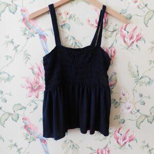 🦅 American Eagle Black Smocked Tank Top